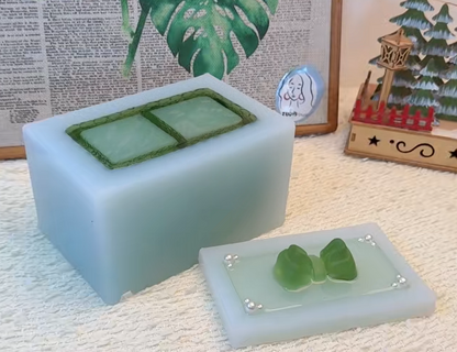 Handmade Large Diamond Water Ripple Texture Divided Storage Box Resin Mold