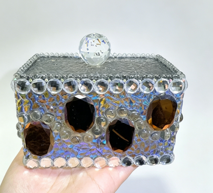 Handmade Large Diamond Water Ripple Texture Divided Storage Box Resin Mold