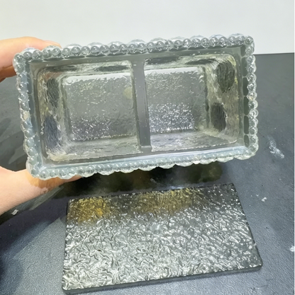 Handmade Large Diamond Water Ripple Texture Divided Storage Box Resin Mold