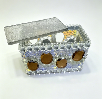 Handmade Large Diamond Water Ripple Texture Divided Storage Box Resin Mold