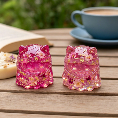 Cute Ghost Bandage Cat Figurine Resin Mold
