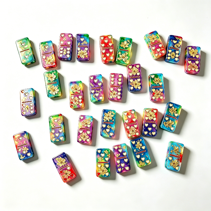 Heart Dot Domino Set Resin Mold