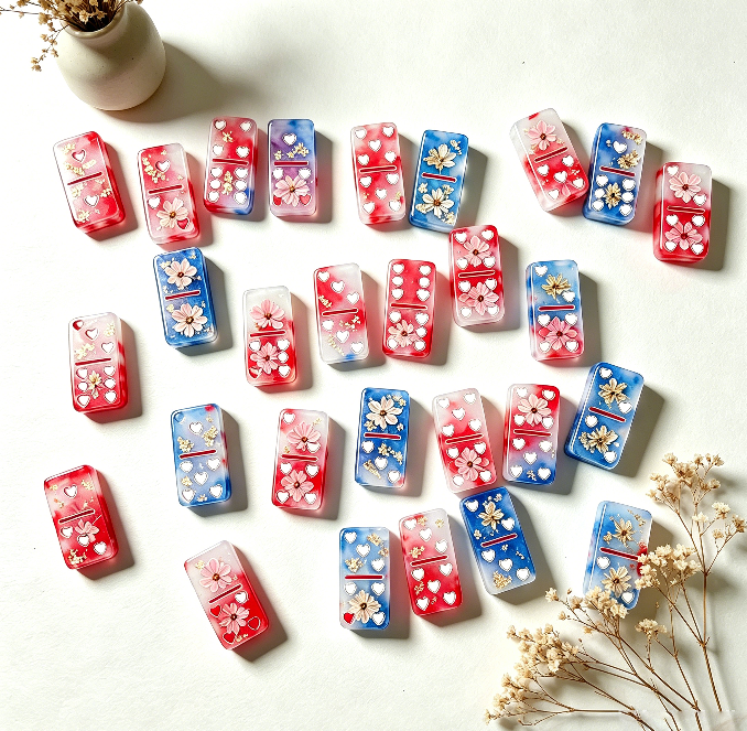 Heart Dot Domino Set Resin Mold