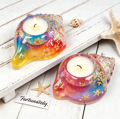 2-in-1 Seashell Candle Holder Figurine Resin Mold