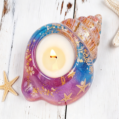 2-in-1 Seashell Candle Holder Figurine Resin Mold