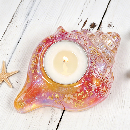 2-in-1 Seashell Candle Holder Figurine Resin Mold