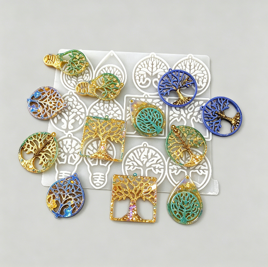 Set of 6 Pairs Tree of Life Earrings Resin Mold(Different Shapes)