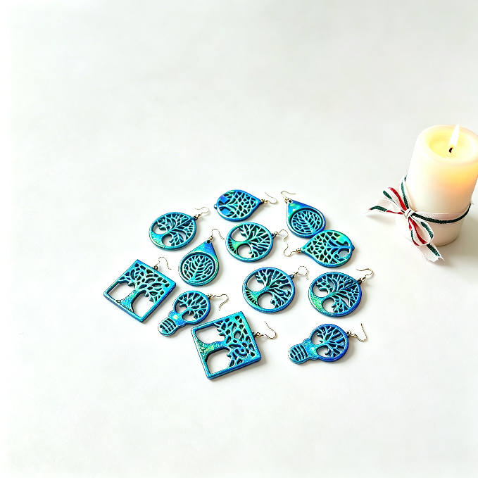 Set of 6 Pairs Tree of Life Earrings Resin Mold(Different Shapes)