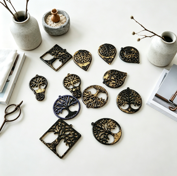 Set of 6 Pairs Tree of Life Earrings Resin Mold(Different Shapes)