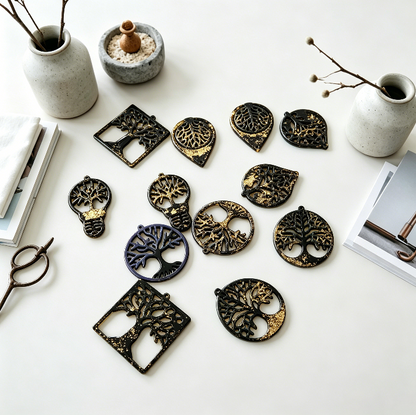 Set of 6 Pairs Tree of Life Earrings Resin Mold(Different Shapes)