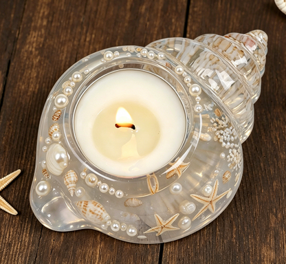 2-in-1 Seashell Candle Holder Figurine Resin Mold