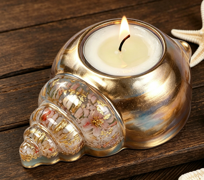 2-in-1 Seashell Candle Holder Figurine Resin Mold