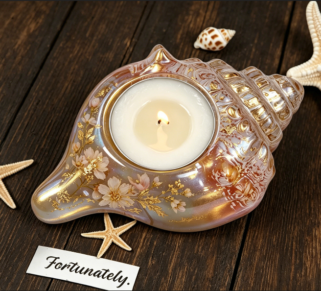 2-in-1 Seashell Candle Holder Figurine Resin Mold