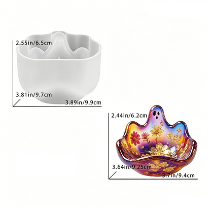 Cute Ghost Tray Storage Resin Mold DIY Jewelry Dish, Trinket Holder & Home Decor