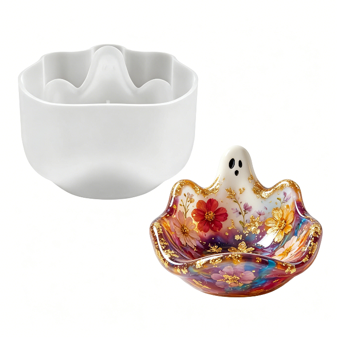 Cute Ghost Tray Storage Resin Mold DIY Jewelry Dish, Trinket Holder & Home Decor