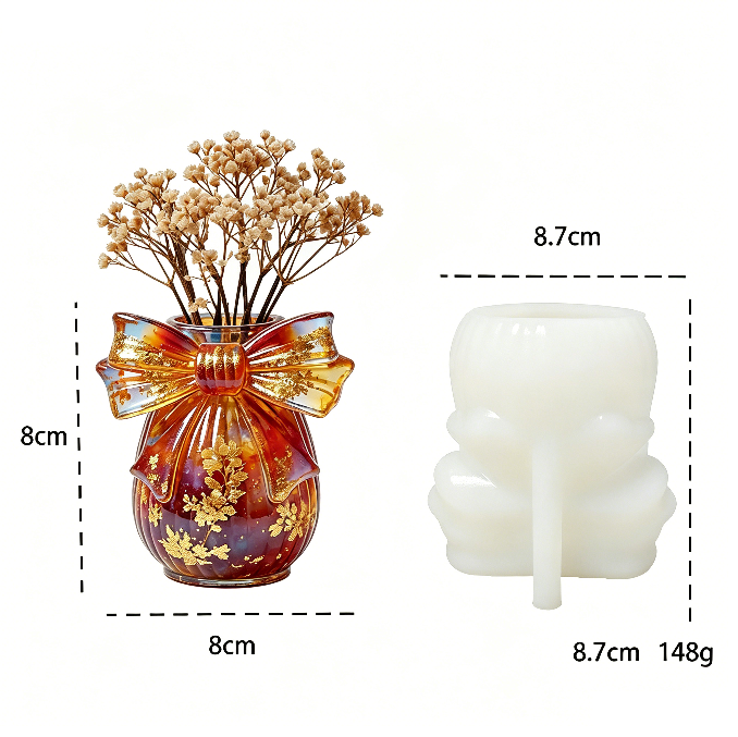 Bow Striped Vase Storage Resin Mold  | DIY Decorative Vase, Organizer & Aesthetic Home Decor
