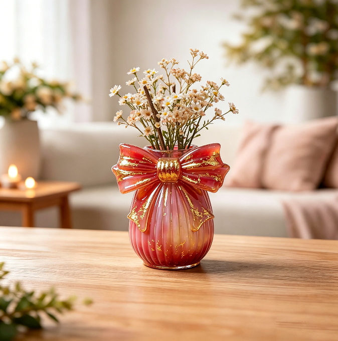 Bow Striped Vase Storage Resin Mold  | DIY Decorative Vase, Organizer & Aesthetic Home Decor
