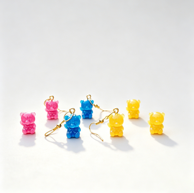 8-in-1 Cute Mini Bow Bear Resin Mold DIY Kawaii Figurines, Jewelry Charms & Craft Mold Set