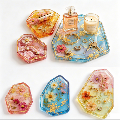 3PCS Irregular Tray Resin Mold Set DIY Abstract Coaster, Jewelry Tray & Aesthetic Home Decor