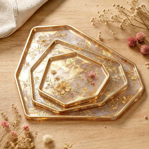 3PCS Irregular Tray Resin Mold Set DIY Abstract Coaster, Jewelry Tray & Aesthetic Home Decor