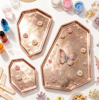 3PCS Irregular Tray Resin Mold Set DIY Abstract Coaster, Jewelry Tray & Aesthetic Home Decor