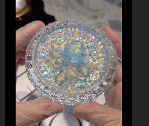 Handmade Diamond Rose Storage Box Resin Mold