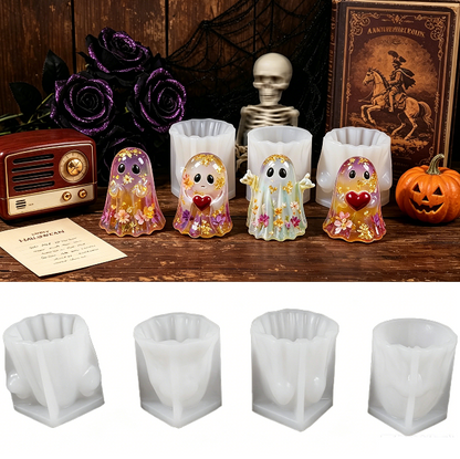 4PCS Cute Ghost Resin Mold Set