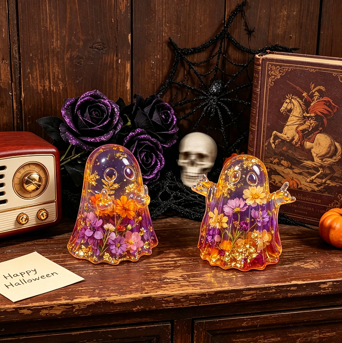 4PCS Cute Ghost Resin Mold Set
