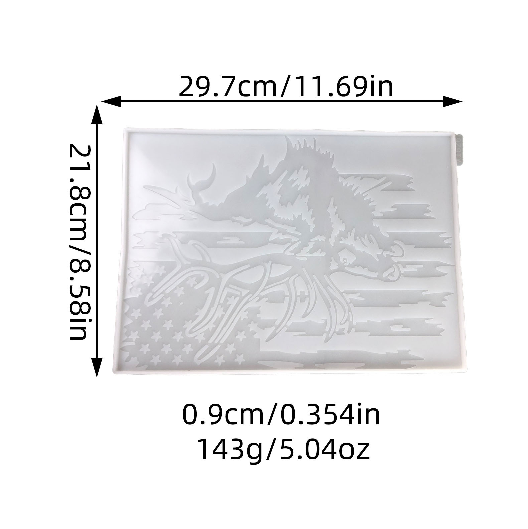 USA Flag Deer Wall Hanging Resin Mold DIY Patriotic Home Decor & Wall Ornament Craft Mold