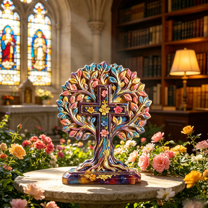 Tree of Life Cross Faith Ornament Resin Mold