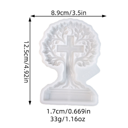 Tree of Life Cross Faith Ornament Resin Mold