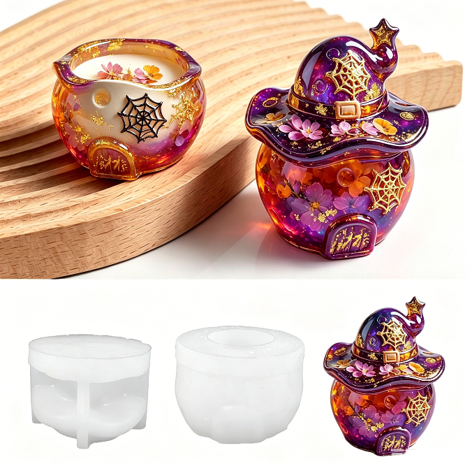 Witch Hat Round Storage Jar Resin Mold
