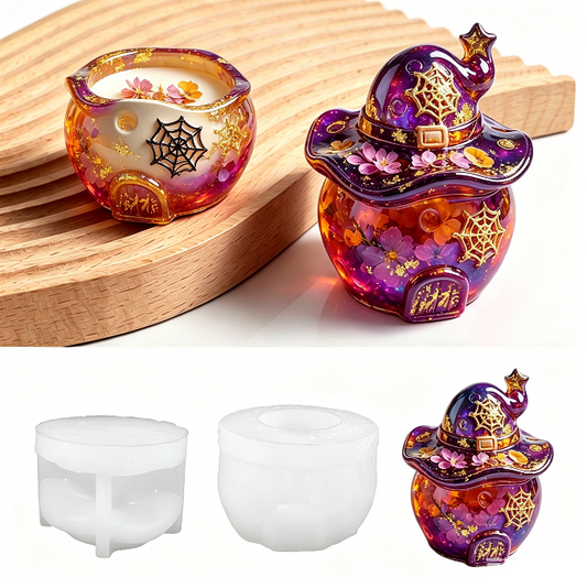 Witch Hat Round Storage Jar Resin Mold