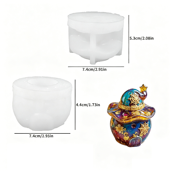 Witch Hat Round Storage Jar Resin Mold