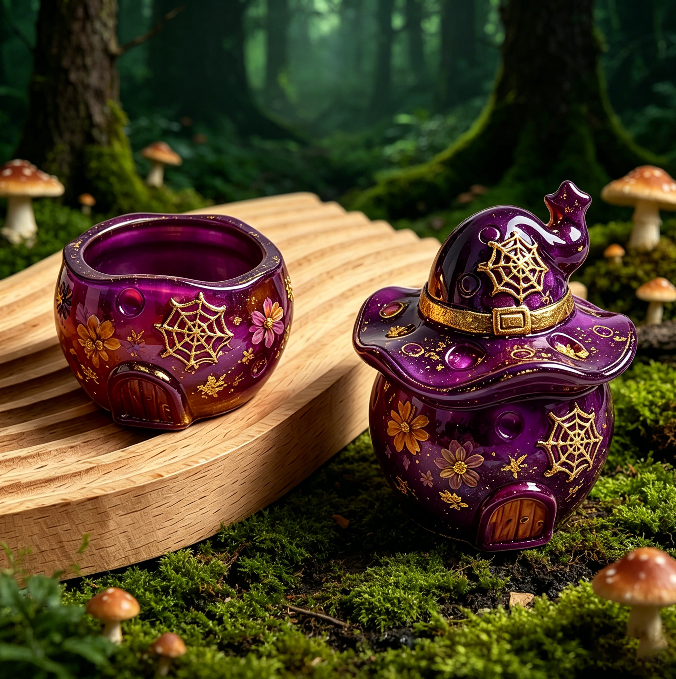 Witch Hat Round Storage Jar Resin Mold