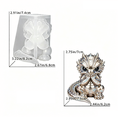 Cute Chubby Dragon Figurine Resin Mold Set