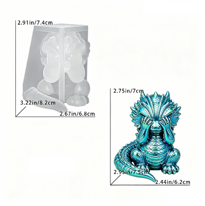 Cute Chubby Dragon Figurine Resin Mold Set