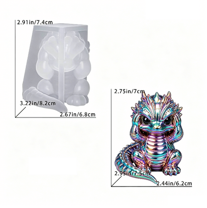 Cute Chubby Dragon Figurine Resin Mold Set