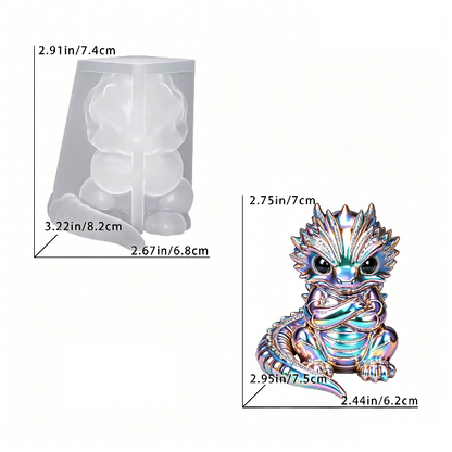 Cute Chubby Dragon Figurine Resin Mold Set