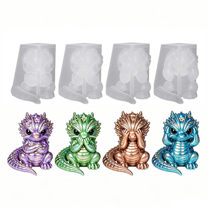 Cute Chubby Dragon Figurine Resin Mold Set