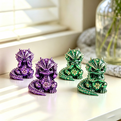 Cute Chubby Dragon Figurine Resin Mold Set
