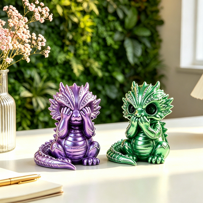 Cute Chubby Dragon Figurine Resin Mold Set