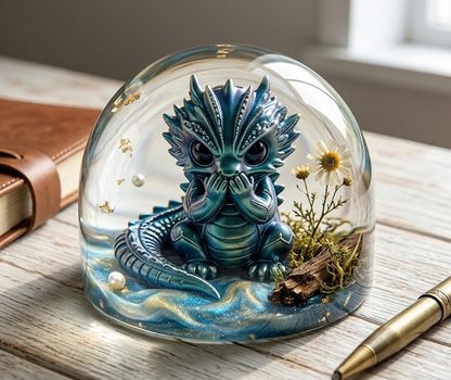 Cute Chubby Dragon Figurine Resin Mold Set