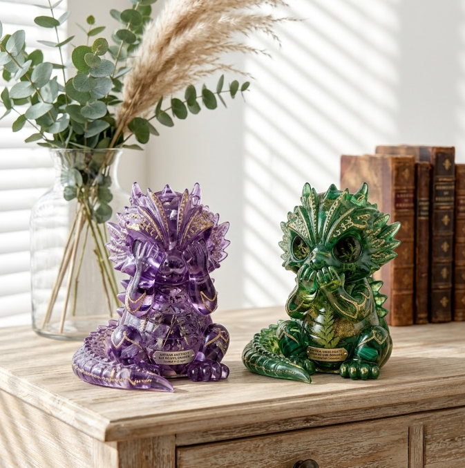Cute Chubby Dragon Figurine Resin Mold Set