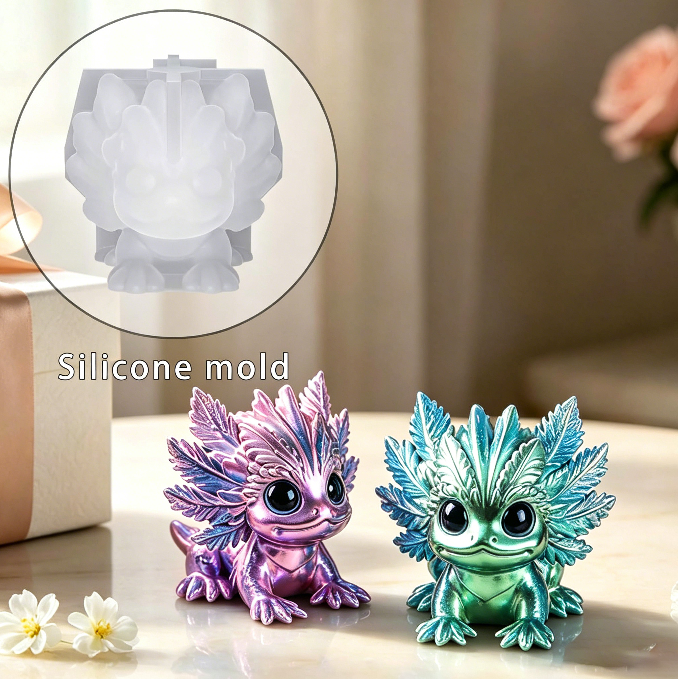 Cute Axolotl Figurine Resin Mold
