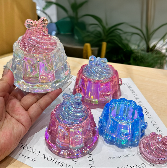 Handmade Cute Bow Ice Cream Pudding Jar Resin Mold