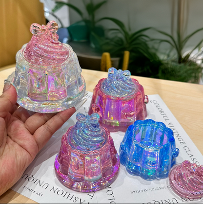 Handmade Cute Bow Ice Cream Pudding Jar Resin Mold