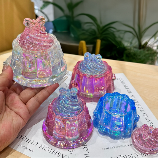 Handmade Cute Bow Ice Cream Pudding Jar Resin Mold