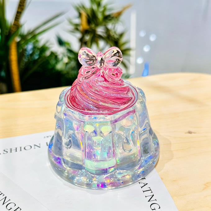 Handmade Cute Bow Ice Cream Pudding Jar Resin Mold