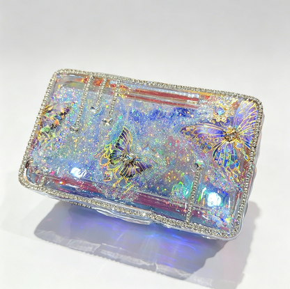 Handmade Large Rectangular Ripple Flip-Top Storage Box Resin Mold
